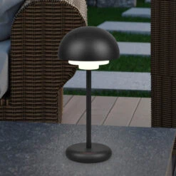 Lampe Table LED Elliot IP44 Batterie Tactile Noir