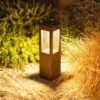 Lampe Solaire LED Tradition Capteur Corten 40 cm