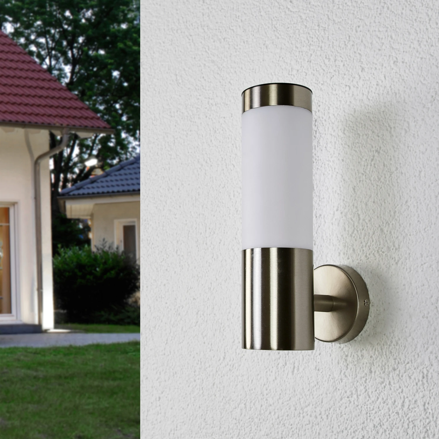 Lindby Aleeza Applique Solaire LED Acier Inox X2 2 Lindby Aleeza Applique Solaire LED Acier Inox X2 â Image 2