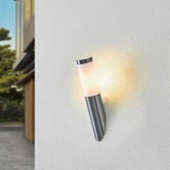 Lindby Statius Torche Extérieur Acier Inox Opale