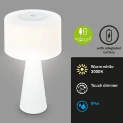 Lampe à Poser LED Halo, Batterie, Blanche -Konstsmide || Lucande Soldes Boutique 10014715 4