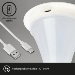 Lampe à Poser LED Halo, Batterie, Blanche -Konstsmide || Lucande Soldes Boutique 10014715 7