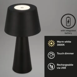 Lampe à Poser LED Kihi Batterie, Noire 12 Lampe à Poser LED Kihi Batterie, Noire -Konstsmide || Lucande Soldes Boutique 10015111 4