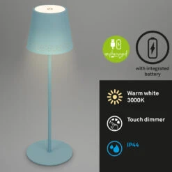 Lampe LED Kiki Batterie 3 000 K, Bleu Tourterelle -Konstsmide || Lucande Soldes Boutique 10015130 4