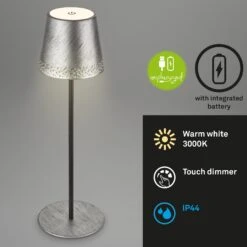 Lampe LED Kiki Batterie 3 000 K, Argenté Ancien -Konstsmide || Lucande Soldes Boutique 10015137 4