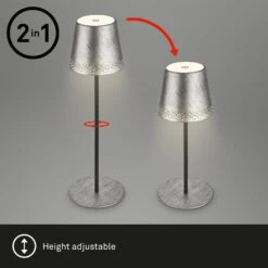 Lampe LED Kiki Batterie 3 000 K, Argenté Ancien -Konstsmide || Lucande Soldes Boutique 10015137 8