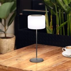 Lampe Table Batterie LED Solaire Pino, Noir Sable