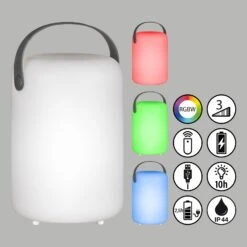 Lampe De Table Batterie LED Orno, Blanche, RGBW 5 Lampe De Table Batterie LED Orno, Blanche, RGBW -Konstsmide || Lucande Soldes Boutique 10017434 2