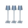 Lindby Janea Lampe Table Batterie LED Gris-bleu X3