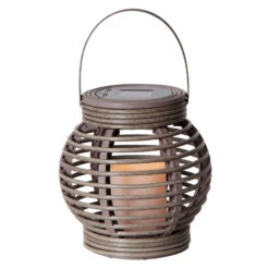 Star Trading Lampe Solaire Marron Lantern En Rotin Avec LED