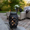 Star Trading Lanterne LED Flame Lantern, Noire, Hauteur 23 cm