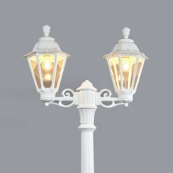 Lampadaire LED Artu Rut à 2 Lampes, E27, Blanc -Konstsmide || Lucande Soldes Boutique 3538052 3