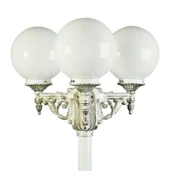 Ravissant Chandelier Blanc-or 163 à 3 Lampes