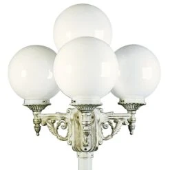 Ravissant Chandelier Blanc-or 165 à 4 Lampes