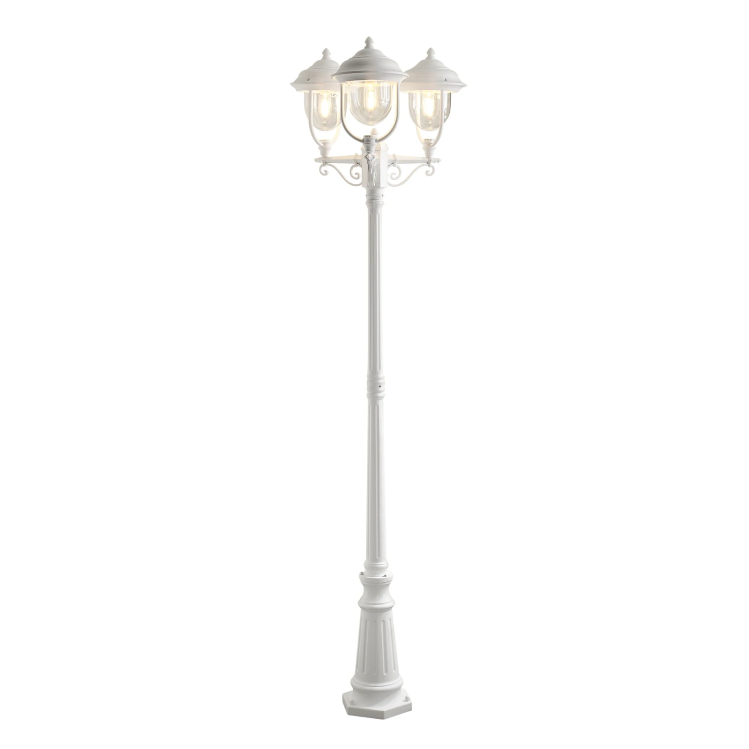 Konstsmide Lampadaire Candélabre 3 Abat-jours Parma Blanc 4 Konstsmide Lampadaire Candélabre 3 Abat-jours Parma Blanc – Image 4