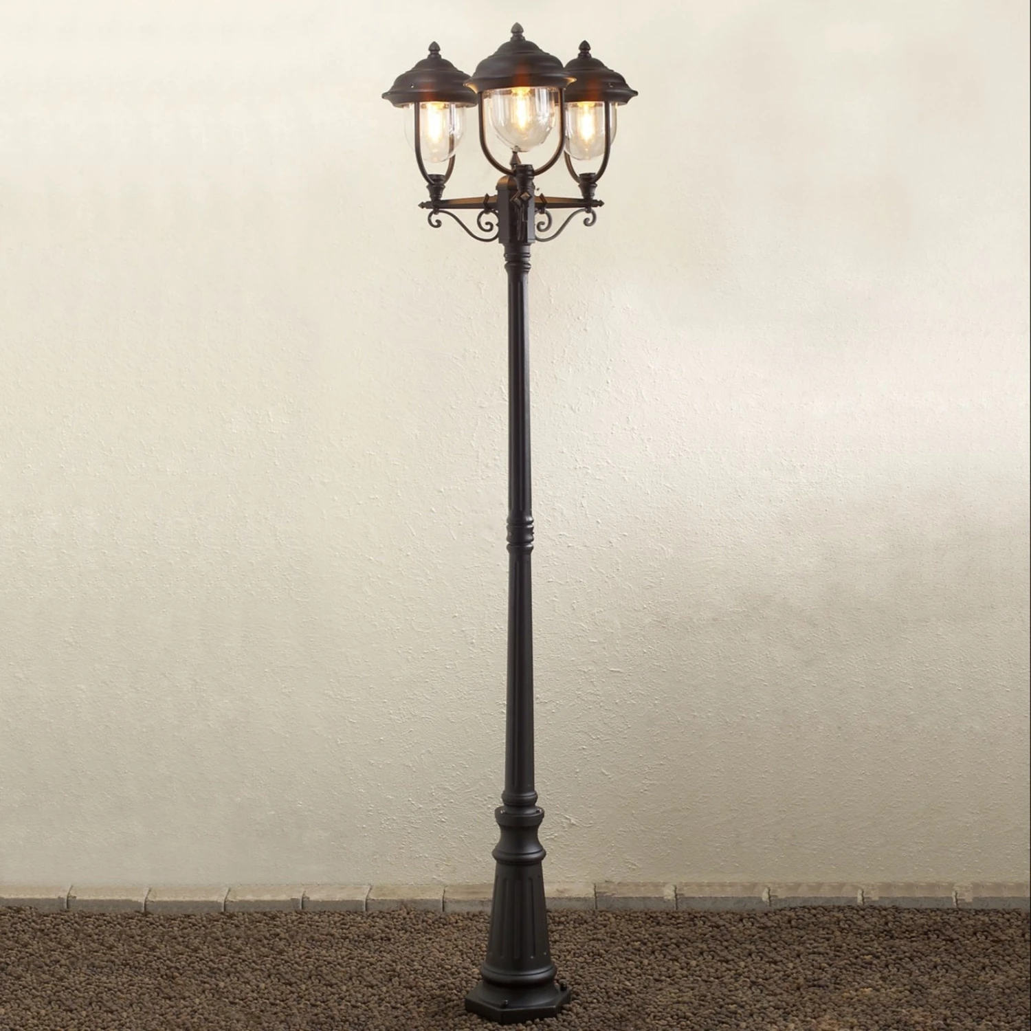 Konstsmide Lampadaire Candélabre 3 Abat-jours Parma Noir 2 Konstsmide Lampadaire Candélabre 3 Abat-jours Parma Noir – Image 2