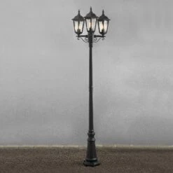 Konstsmide Lampe Pour Mât Firenze à 3 Lampe, Noire