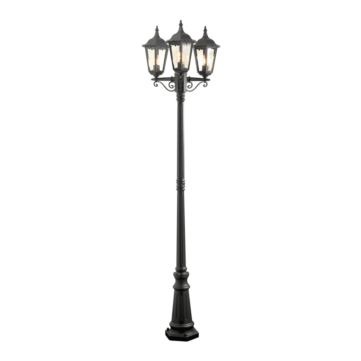 Konstsmide Lampe Pour Mât Firenze à 3 Lampe, Noire 4 Konstsmide Lampe Pour Mât Firenze à 3 Lampe, Noire – Image 4