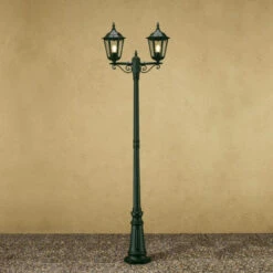 Konstsmide Lampe Pour Mât Firenze à 2 Lampes, Verte -Konstsmide || Lucande Soldes Boutique 5522194 3