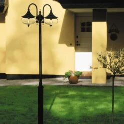 Konstsmide Lampadaire Noir Imposant LIBRA 2 Abat-jours