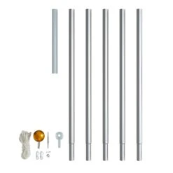 Twinkly Flagpole Set Pour Light Tree 600cm, Alu