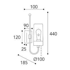 Applique Ext. Silindar 3355, Laiton Ancien/transp. -Konstsmide || Lucande Soldes Boutique 6515423 3