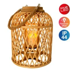 Lanterne Solaire LED Panier Bambou 29 cm Naturel 5 Lanterne Solaire LED Panier Bambou 29 cm Naturel -Konstsmide || Lucande Soldes Boutique 7001238 2