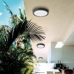 Plafonnier D'extérieur LED Anabella, Gris Foncé -Konstsmide || Lucande Soldes Boutique 9514524 2