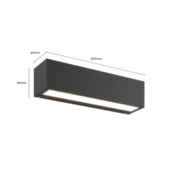 Lucande Lengo Applique LED, 25 cm, Graphite, 1 L. -Konstsmide || Lucande Soldes Boutique 9616208 4