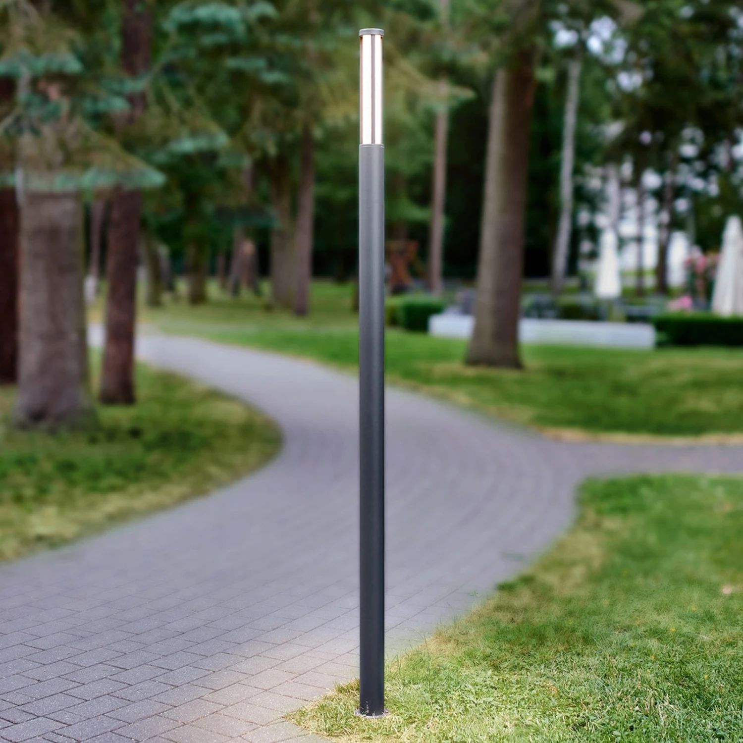 Lucande Lampadaire D'extérieur LED Sidny élancé Et Moderne 1 Lucande Lampadaire D'extérieur LED Sidny élancé Et Moderne