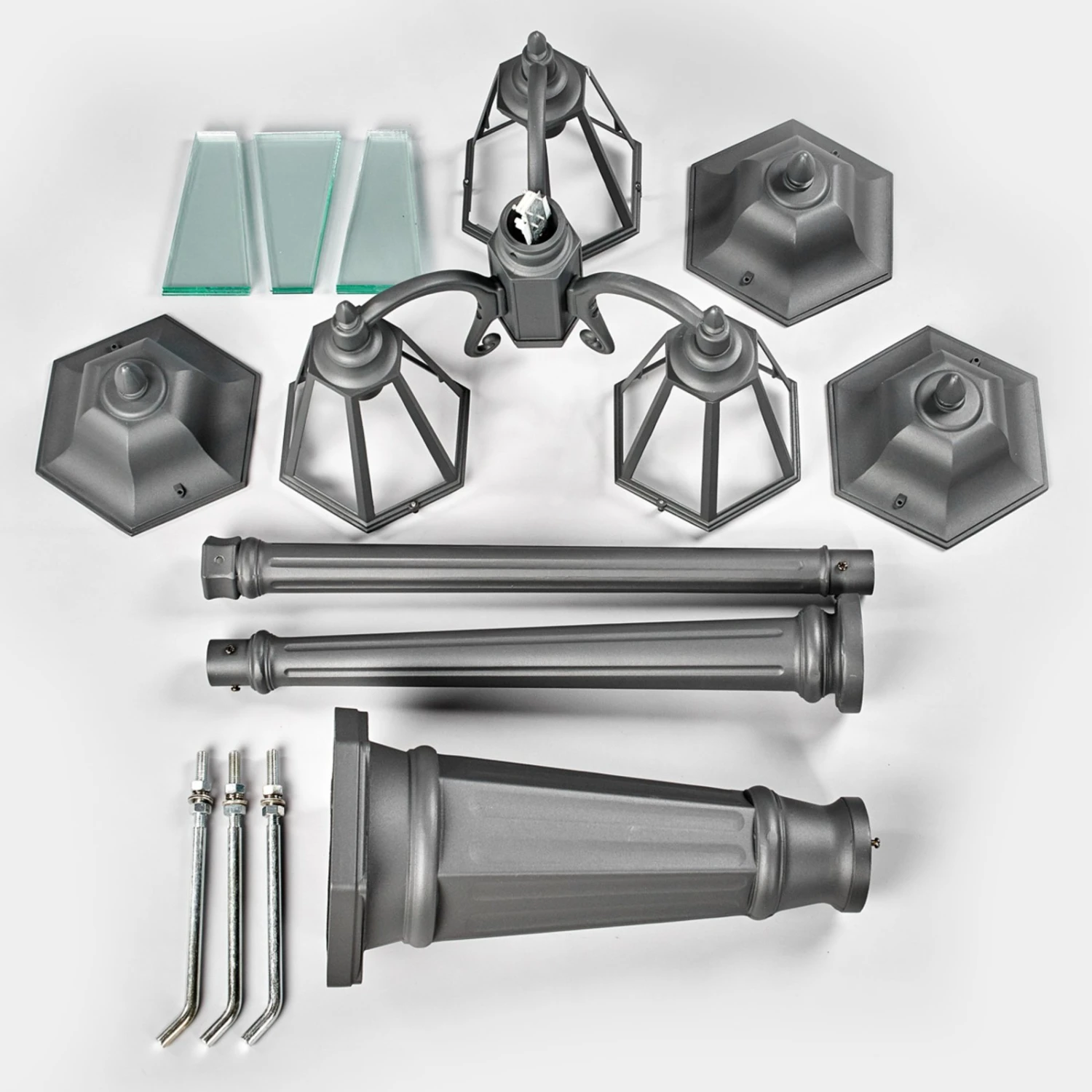 Candélabre Edana à 3 Lampes En Gris Graphite 7 Candélabre Edana à 3 Lampes En Gris Graphite – Image 7