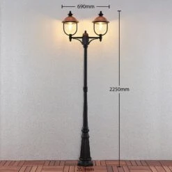 Lindby Clint Lampadaire D'extérieur, à 2 Lampes -Konstsmide || Lucande Soldes Boutique 9630103 3