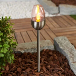 Lampes Solaires LED Inox Fines Lugin, 3 Unités