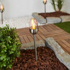 Lampes Solaires LED Inox Fines Lugin, 3 Unités -Konstsmide || Lucande Soldes Boutique 9945263 3