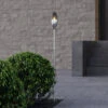 Lindby Jari Lampe Solaire LED, Inox, Gris Fumée