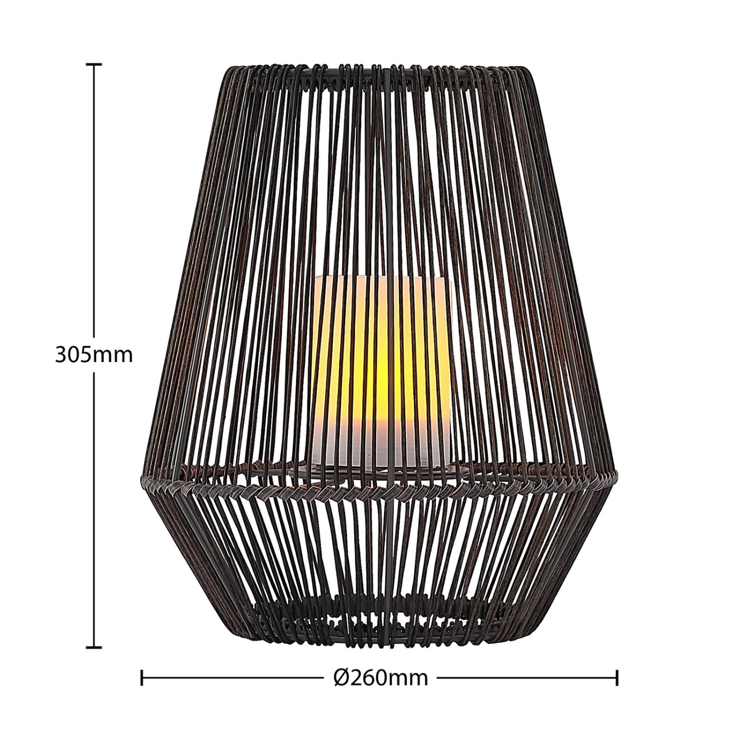 Lindby Kaati Lanterne Solaire LED, Rotin, 26 Cm 4 Lindby Kaati Lanterne Solaire LED, Rotin, 26 Cm – Image 4